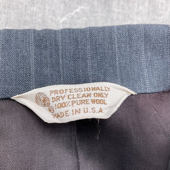 Macys Design Studio Suit Men 44 35Wx28L Gray Stripe Classic‎ Career Wool USA - Picture 11 of 16